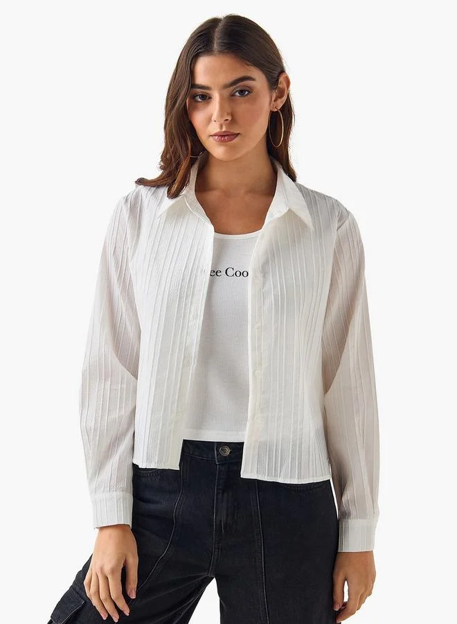 لي كوبر Lee Cooper Cotton Shirt with Stripe Texture